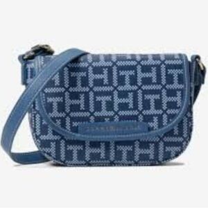 Tommy Hilfiger Blue and White Crossbody Bag